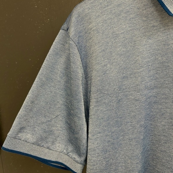 Canali L-XL (56 Canali) golf shirt in excellent near new cond- blue iridescent - Picture 4 of 12